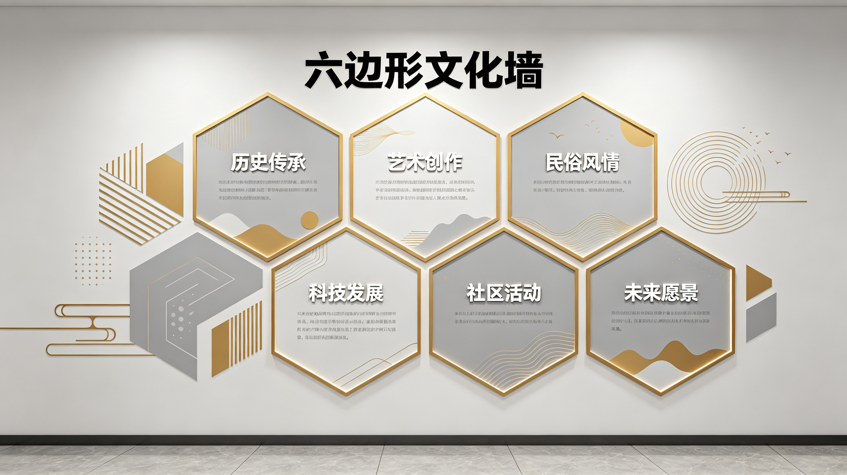 罗山企业文化墙 | 六边形信息美学